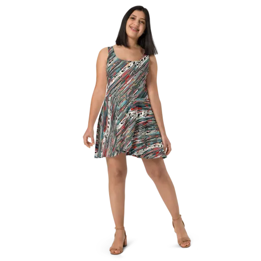 Diagonal Symphony on a Skater Dress