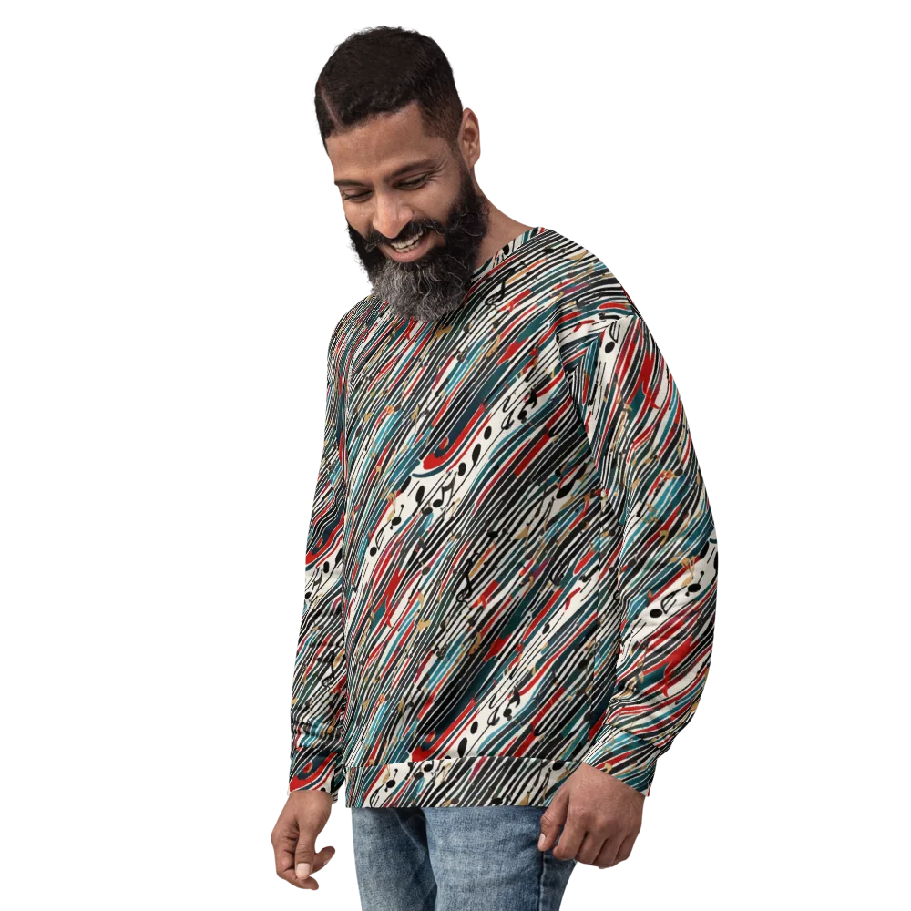 Diagonal Symphony on Sweatshirt — Left Front