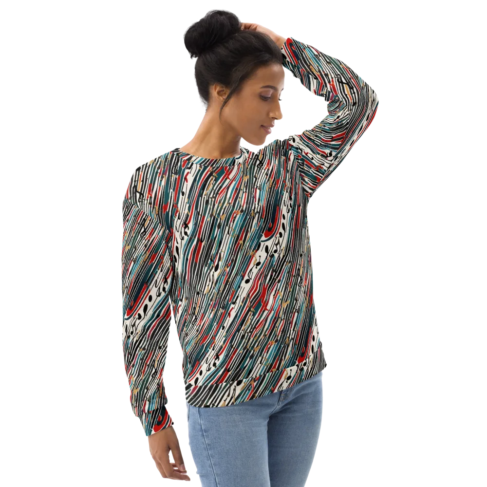 Diagonal Symphony on Sweatshirt — Right Front