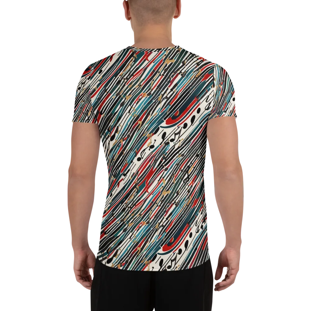 Diagonal Symphony on Men's Athletic T-Shirt — Back