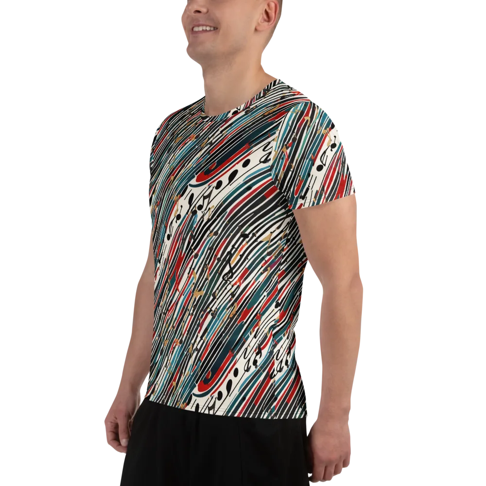 Diagonal Symphony on Men's Athletic T-Shirt — Left