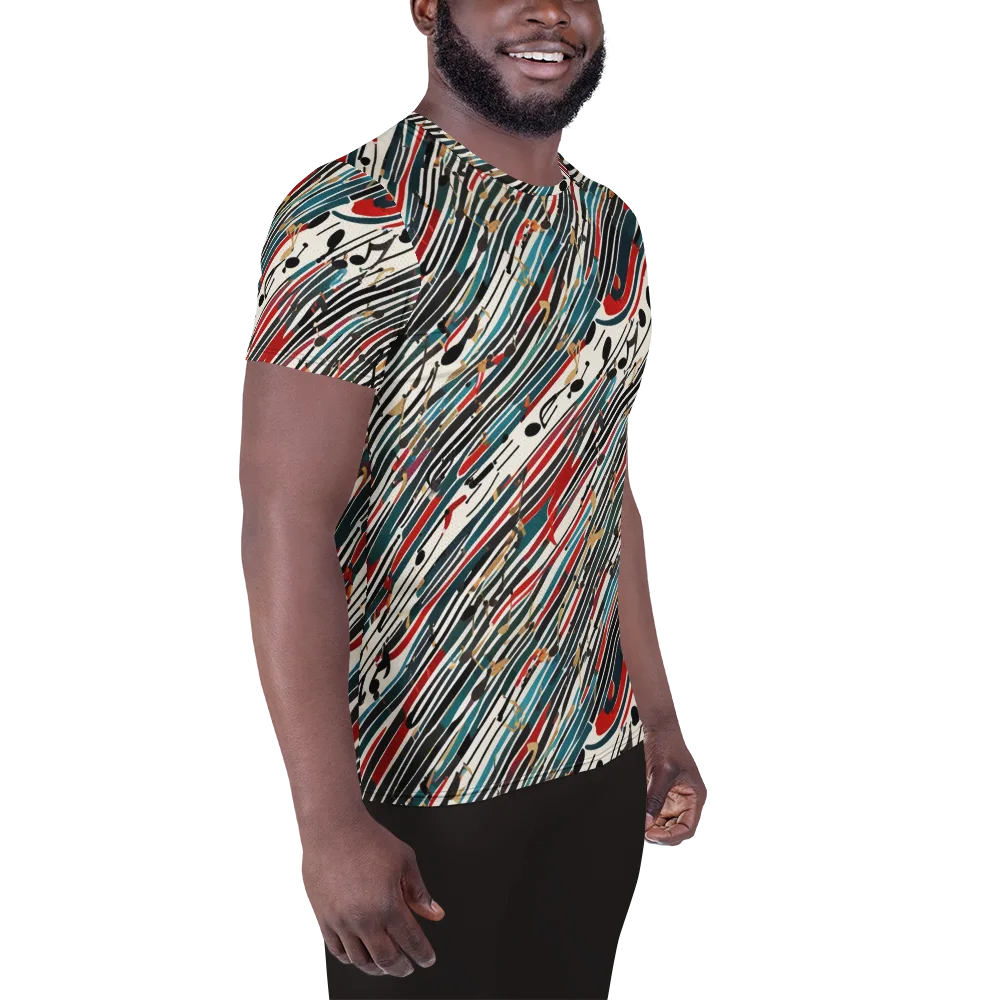 Diagonal Symphony on Men's Athletic T-Shirt — Right