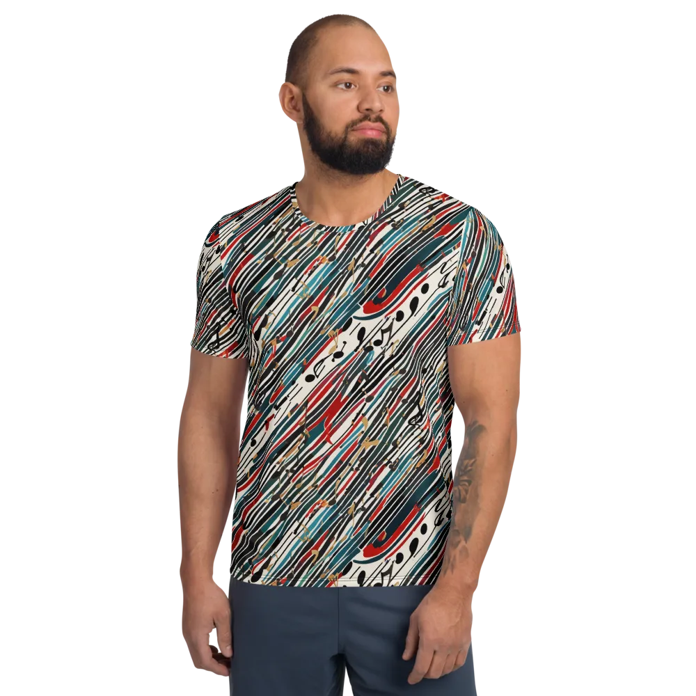 Diagonal Symphony on Men's Athletic T-Shirt — Front
