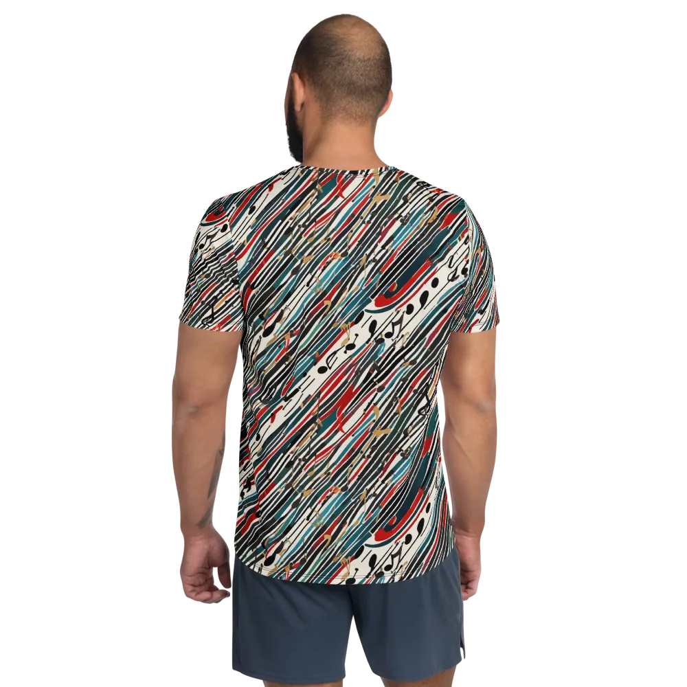 Diagonal Symphony on Men's Athletic T-Shirt — Back