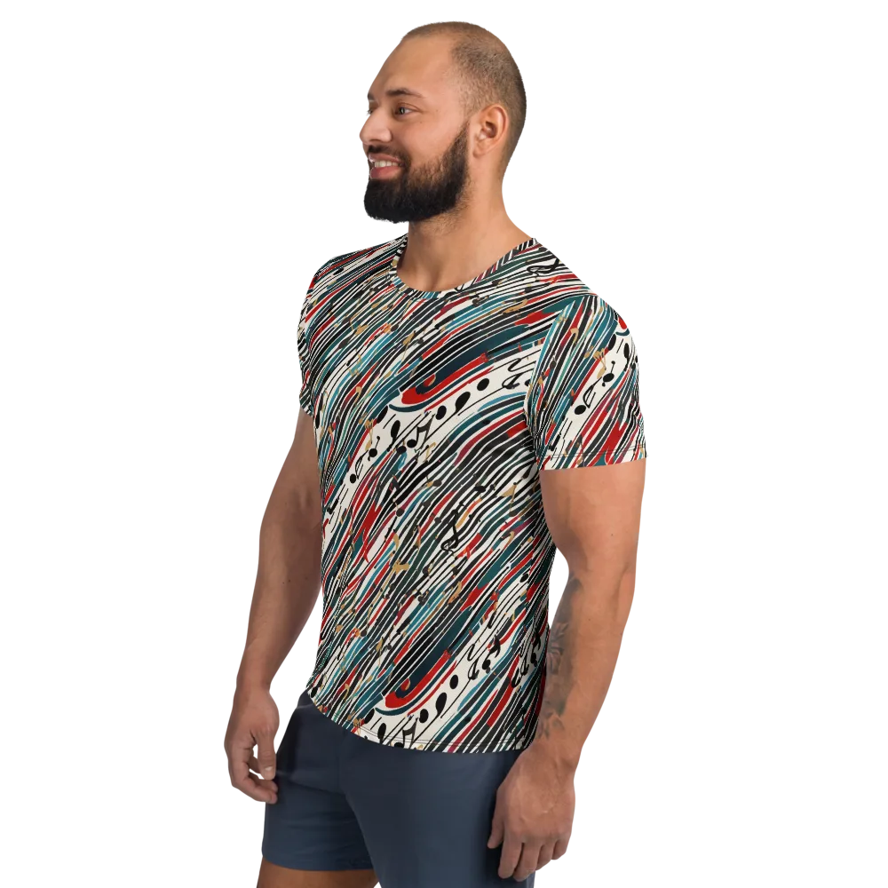 Diagonal Symphony on Men's Athletic T-Shirt — Left