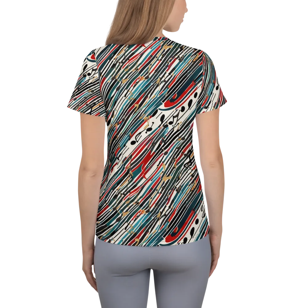 Diagonal Symphony on Women's Athletic T-Shirt — Back