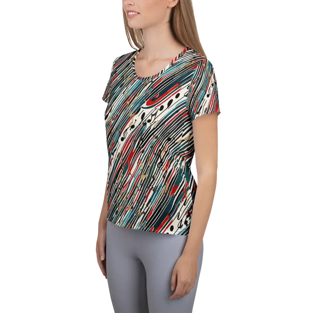 Diagonal Symphony on Women's Athletic T-Shirt — Left