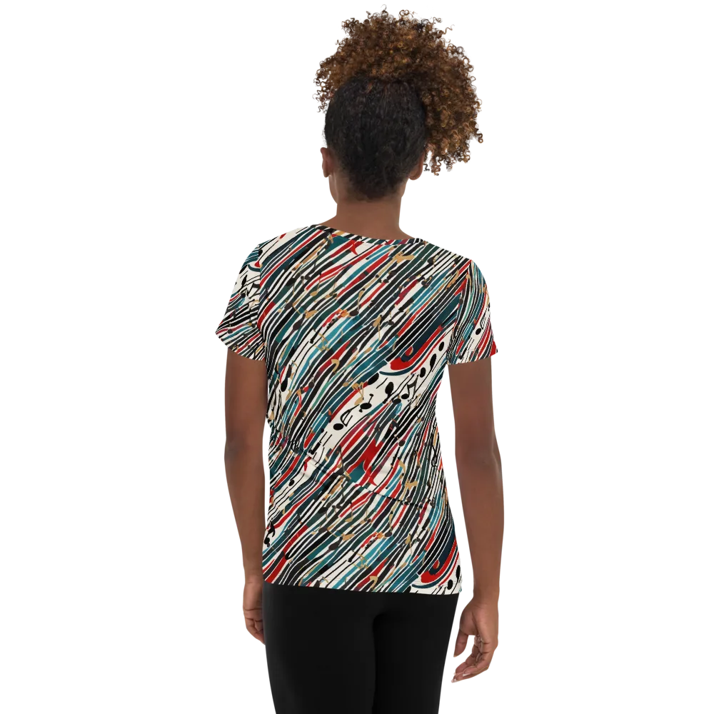 Diagonal Symphony on Women's Athletic T-Shirt — Back