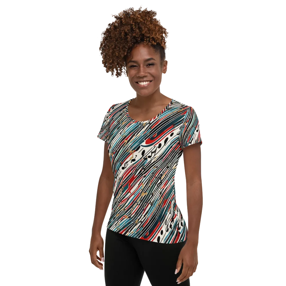 Diagonal Symphony on Women's Athletic T-Shirt — Left