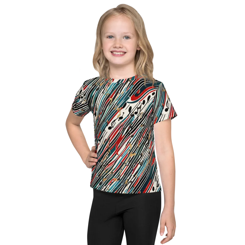 Diagonal Symphony on Kids Crew Neck T-Shirt — Front