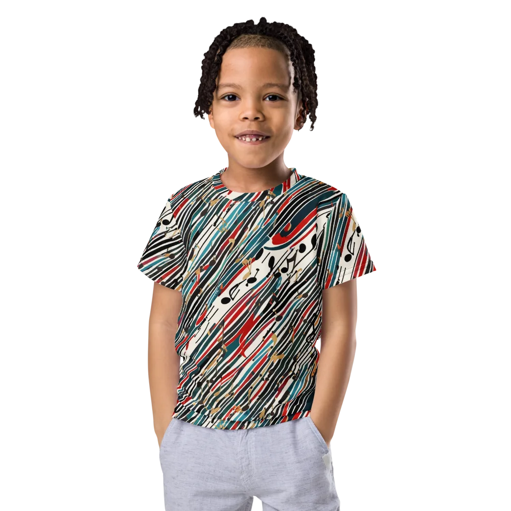 Diagonal Symphony on Kids Crew Neck T-Shirt — Front
