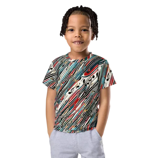 Diagonal Symphony on a Kids Crew Neck T-Shirt