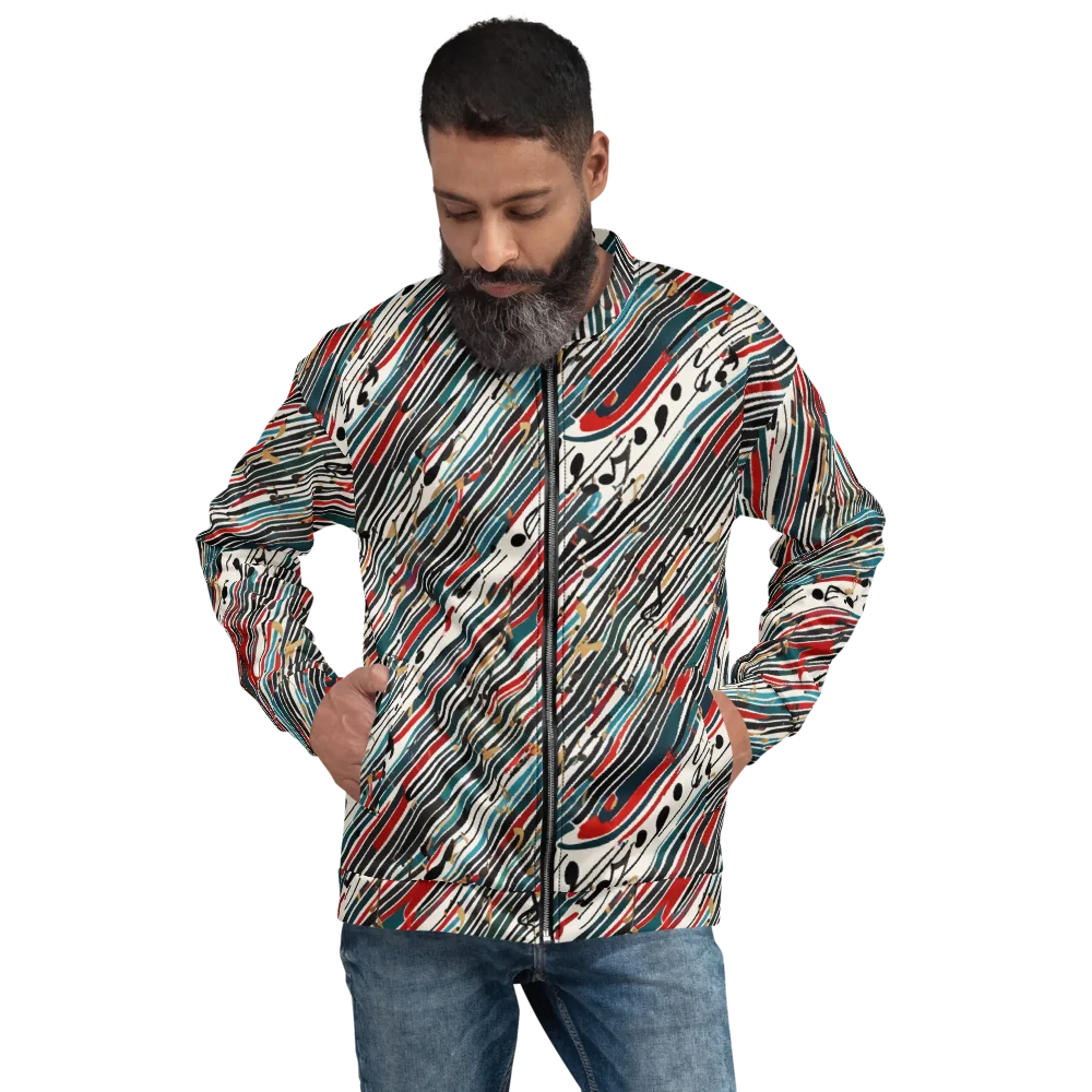 Diagonal Symphony on Bomber Jacket — Front