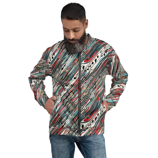 Diagonal Symphony on a Bomber Jacket