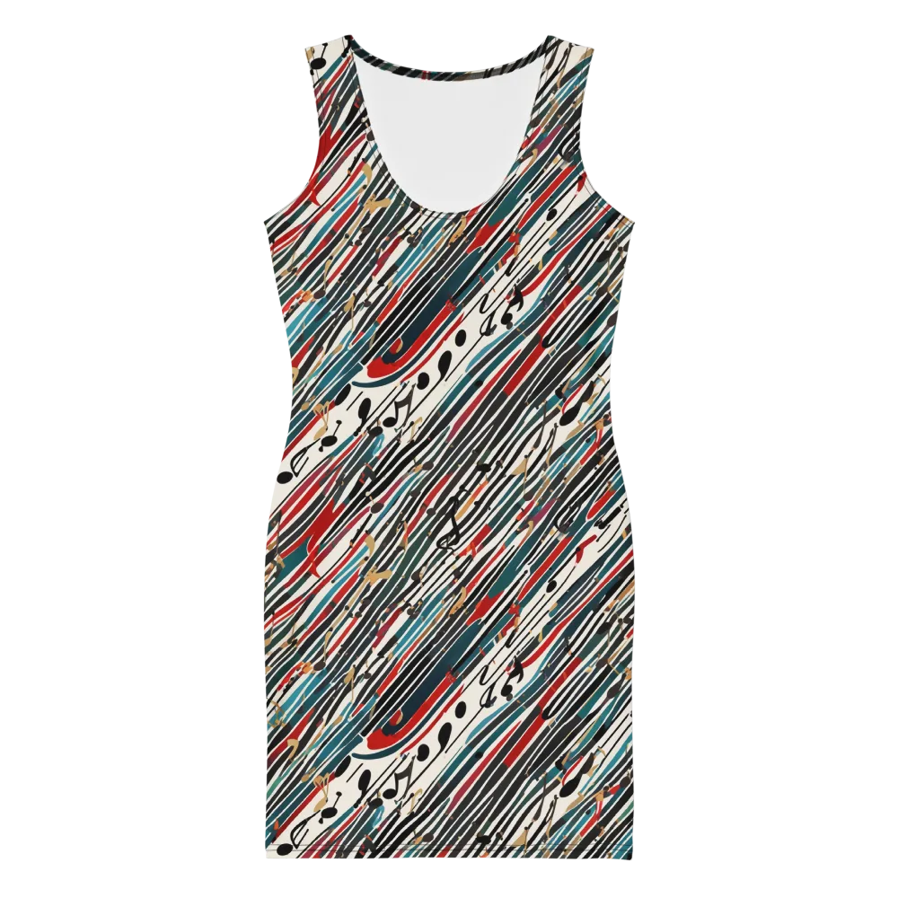 Diagonal Symphony on Bodycon Dress — Front