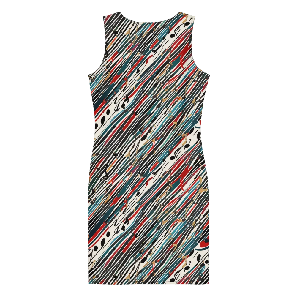 Diagonal Symphony on Bodycon Dress — Back