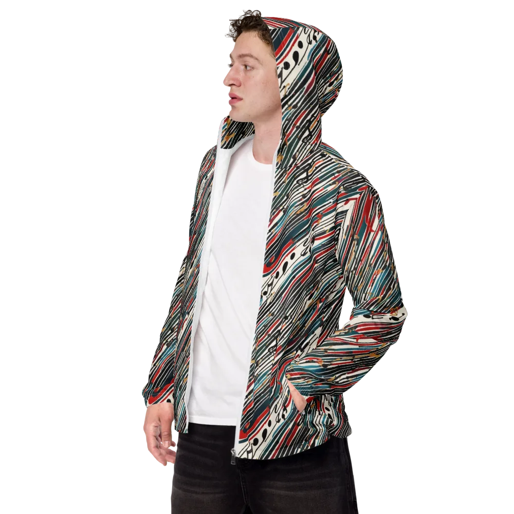 Diagonal Symphony on Men's Windbreaker — Left Front