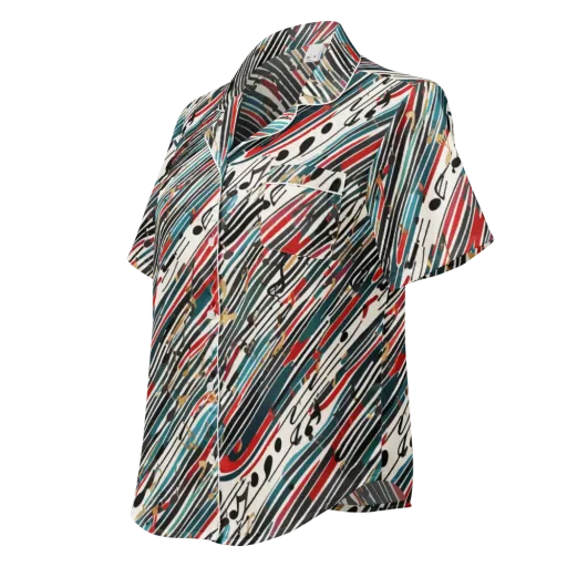 Diagonal Symphony on a Women's Short Sleeve Pajama Top
