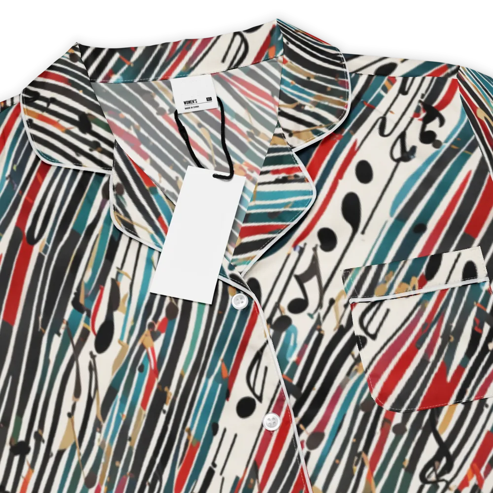 Diagonal Symphony on Women's Short Sleeve Pajama Top — Product details