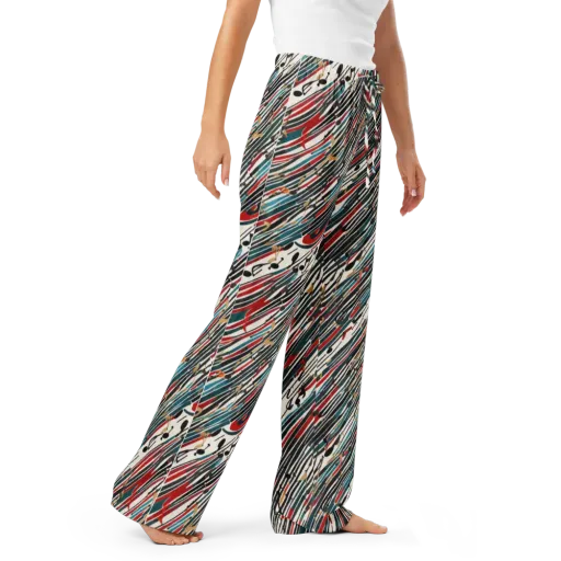Diagonal Symphony on a Women's Pajama Pants