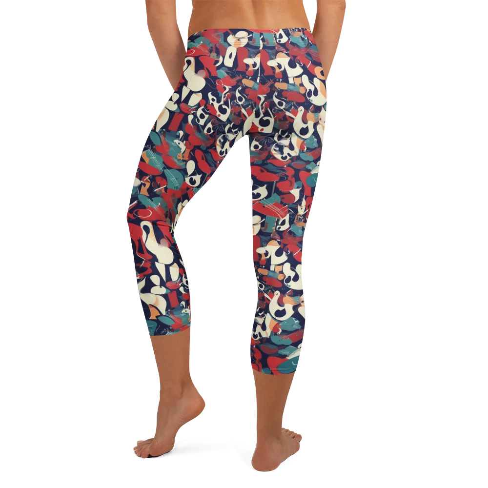 Crimson Cabaret on Capri Leggings — Back