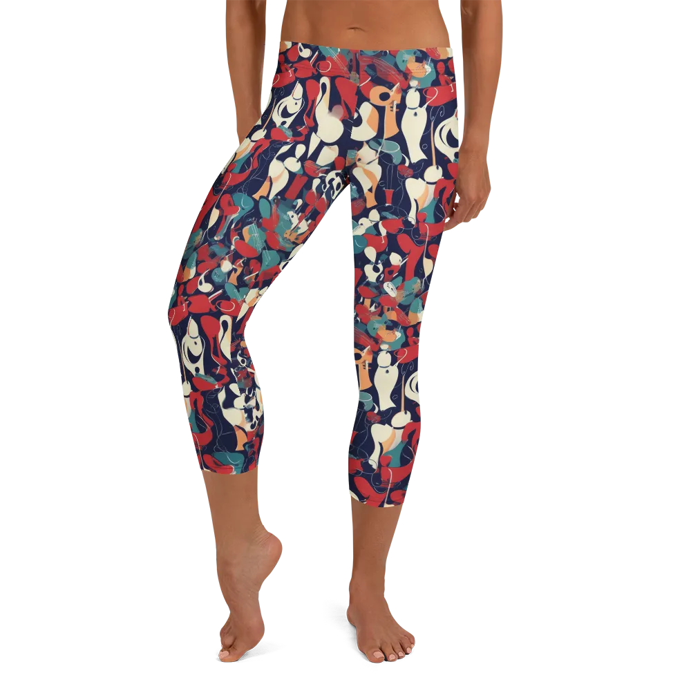 Crimson Cabaret on Capri Leggings — Front