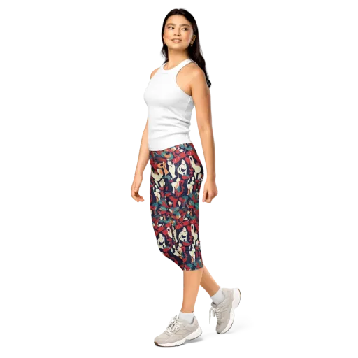 Crimson Cabaret on a Capri Leggings