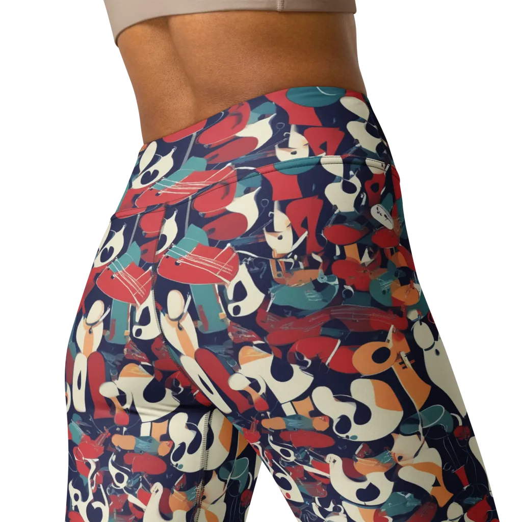 Crimson Cabaret on Yoga Leggings — Back