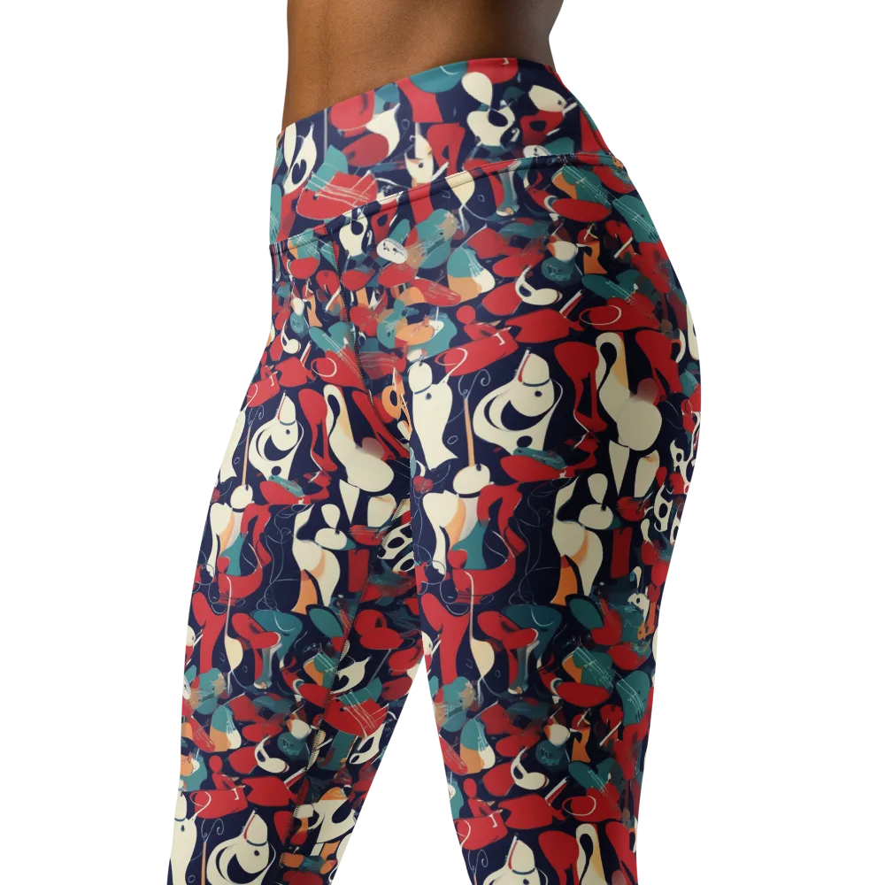 Crimson Cabaret on Yoga Leggings — Left Front