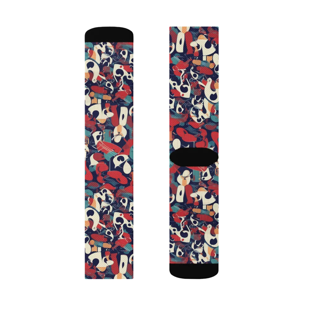 Crimson Cabaret on Socks — Left Sock