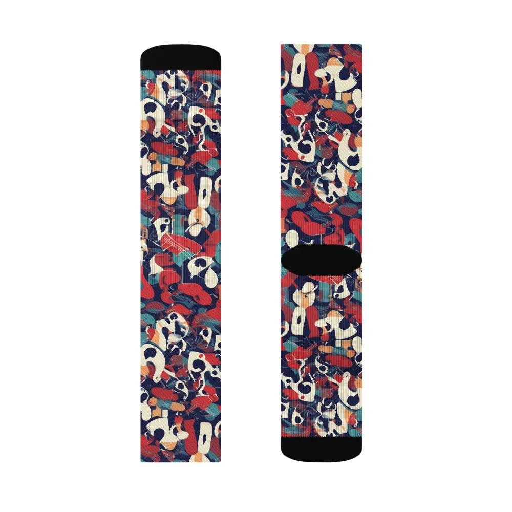 Crimson Cabaret on Socks — Right Sock