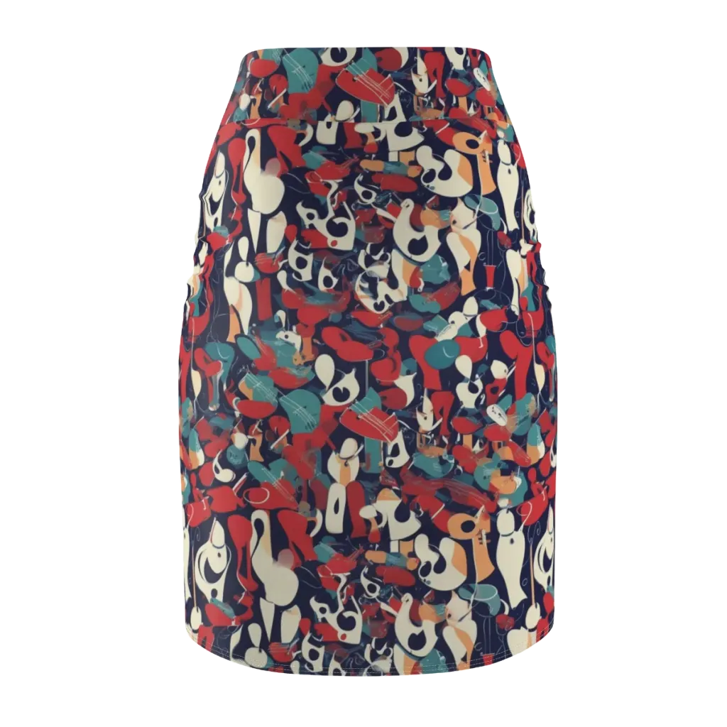 Crimson Cabaret on Pencil Skirt — Back