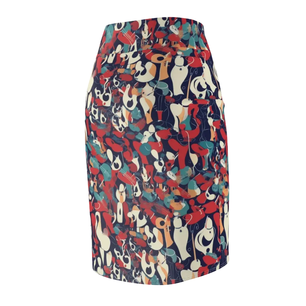 Crimson Cabaret on Pencil Skirt — Back Side
