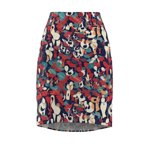 Crimson Cabaret on a Pencil Skirt
