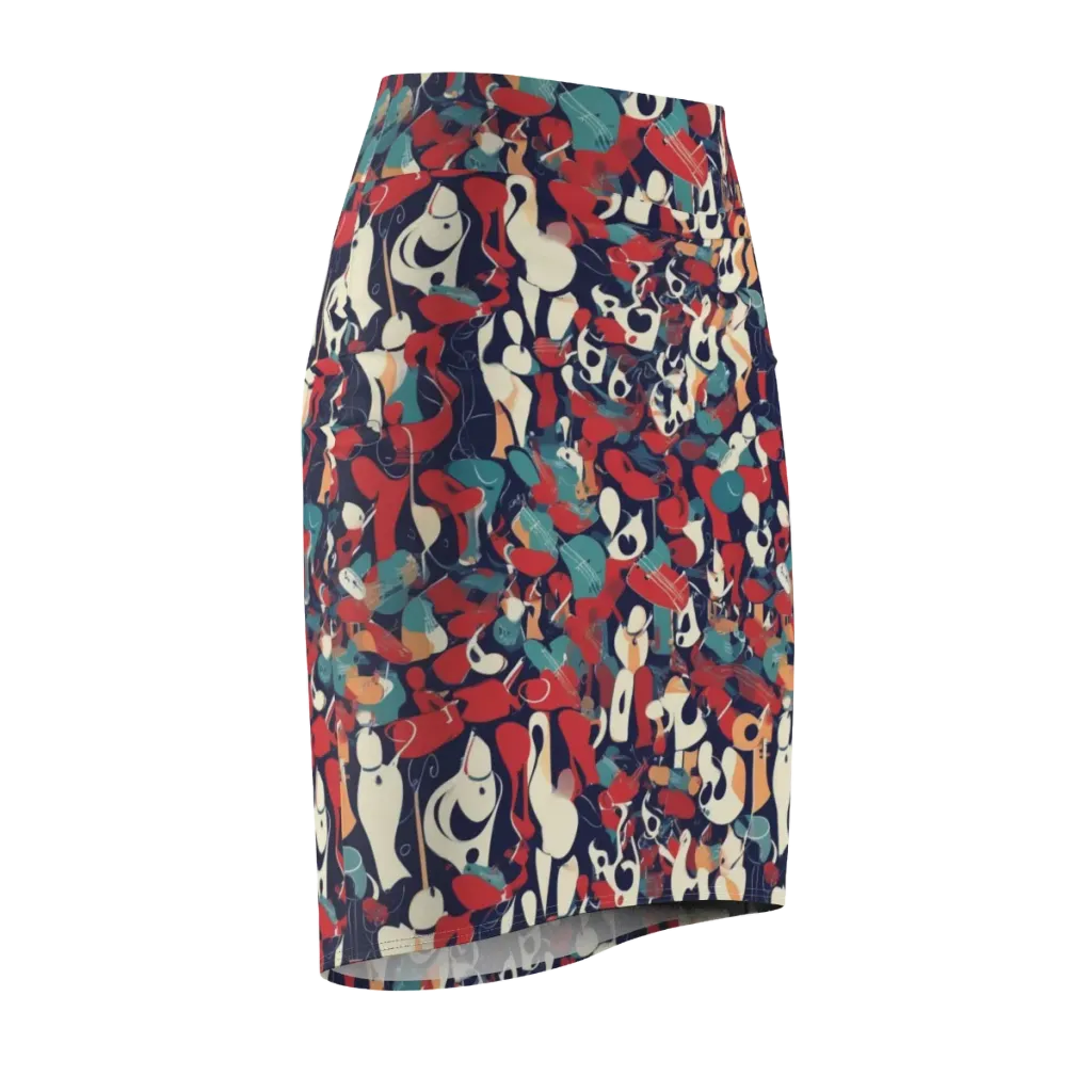 Crimson Cabaret on Pencil Skirt — Front Side