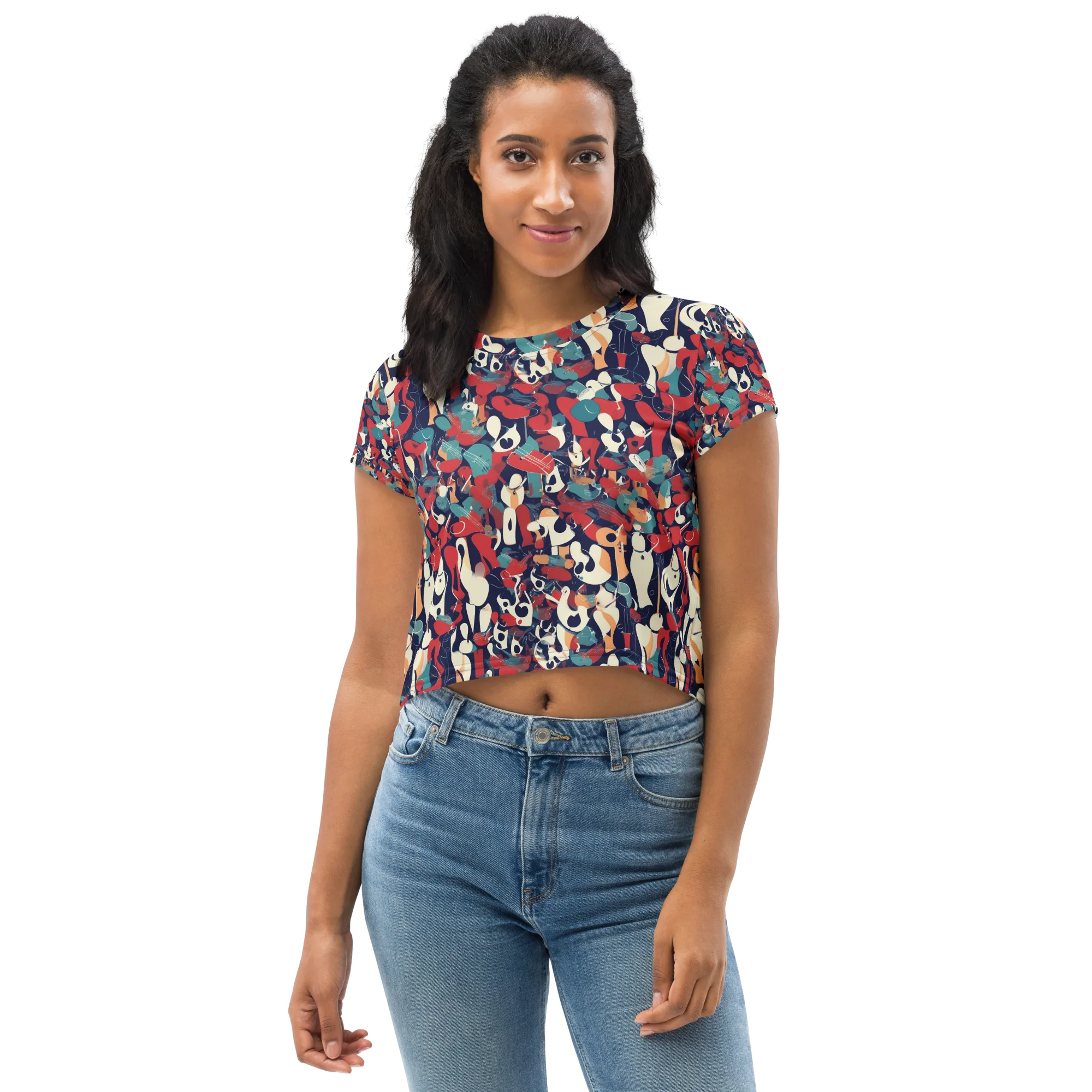 Crimson Cabaret on Crop Tee — Front