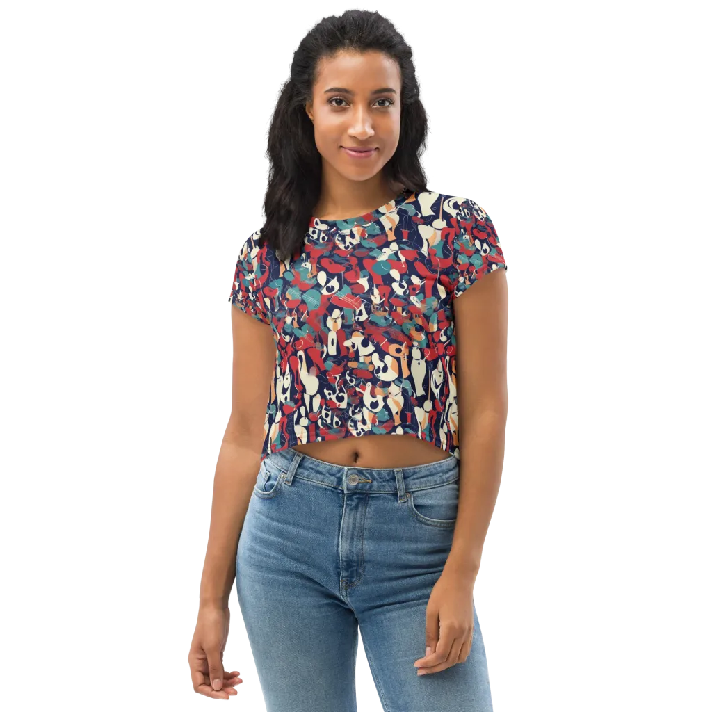 Crimson Cabaret on Crop Tee — Front
