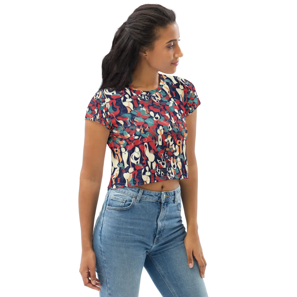 Crimson Cabaret on Crop Tee — Right Front