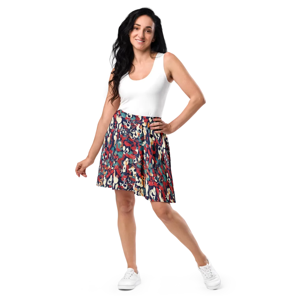 Crimson Cabaret on Skater Skirt — Front