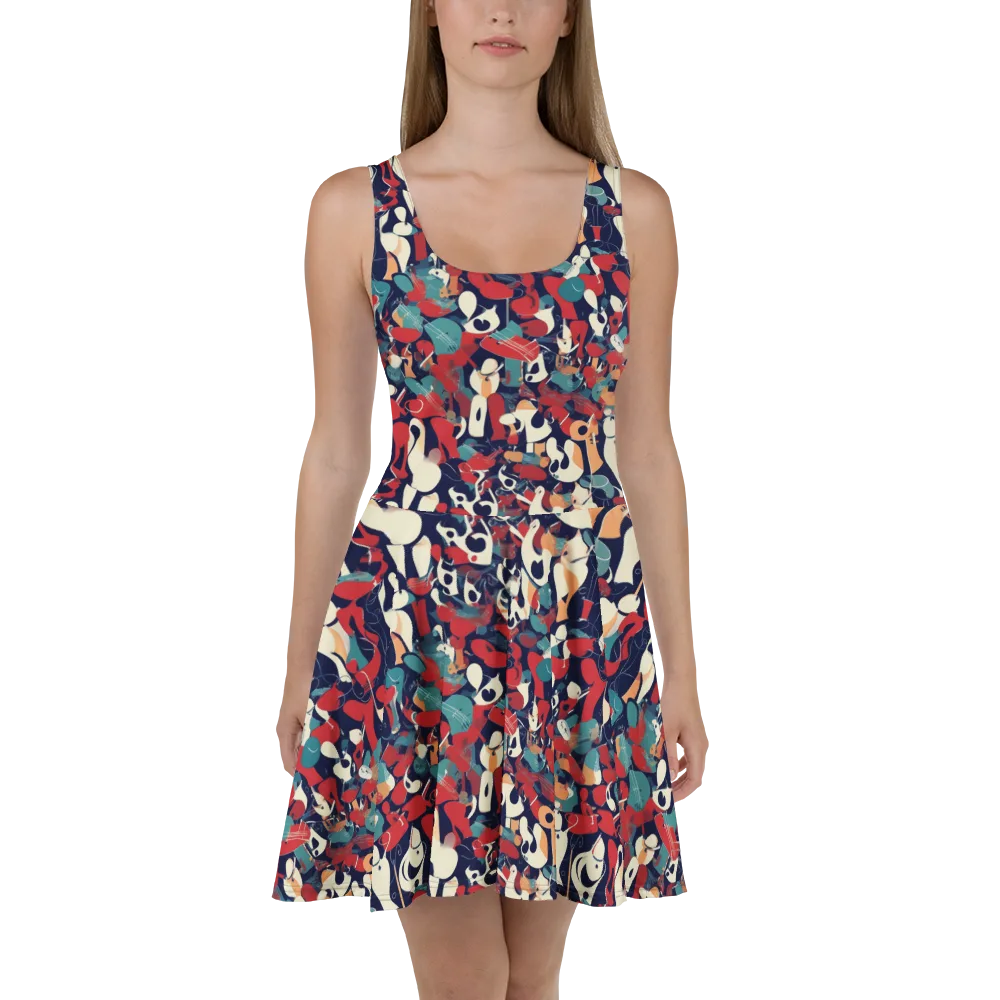 Crimson Cabaret on Skater Dress — Front