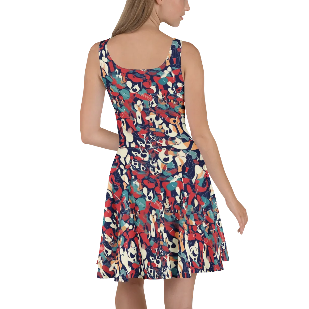 Crimson Cabaret on Skater Dress — Back