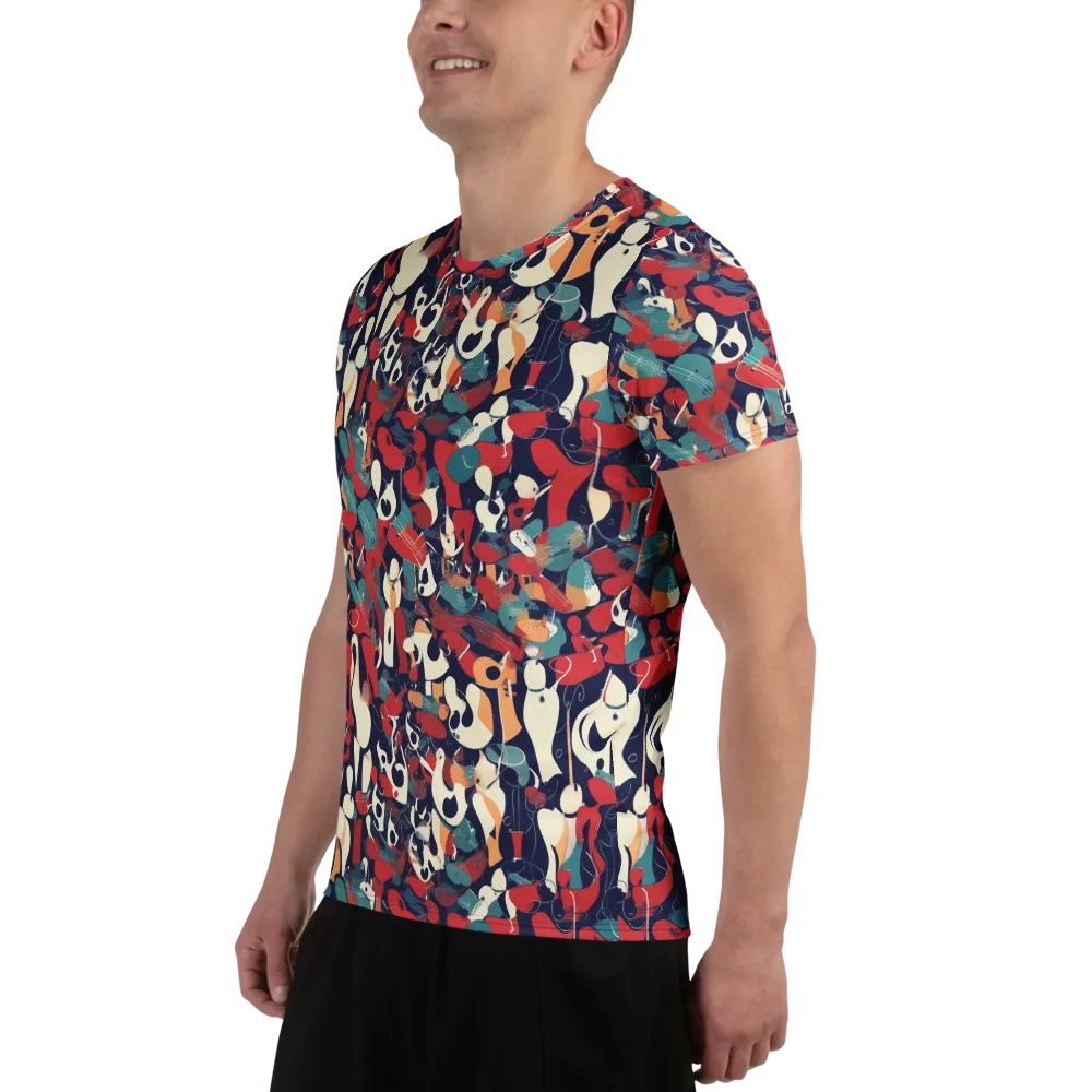 Crimson Cabaret on Men's Athletic T-Shirt — Left