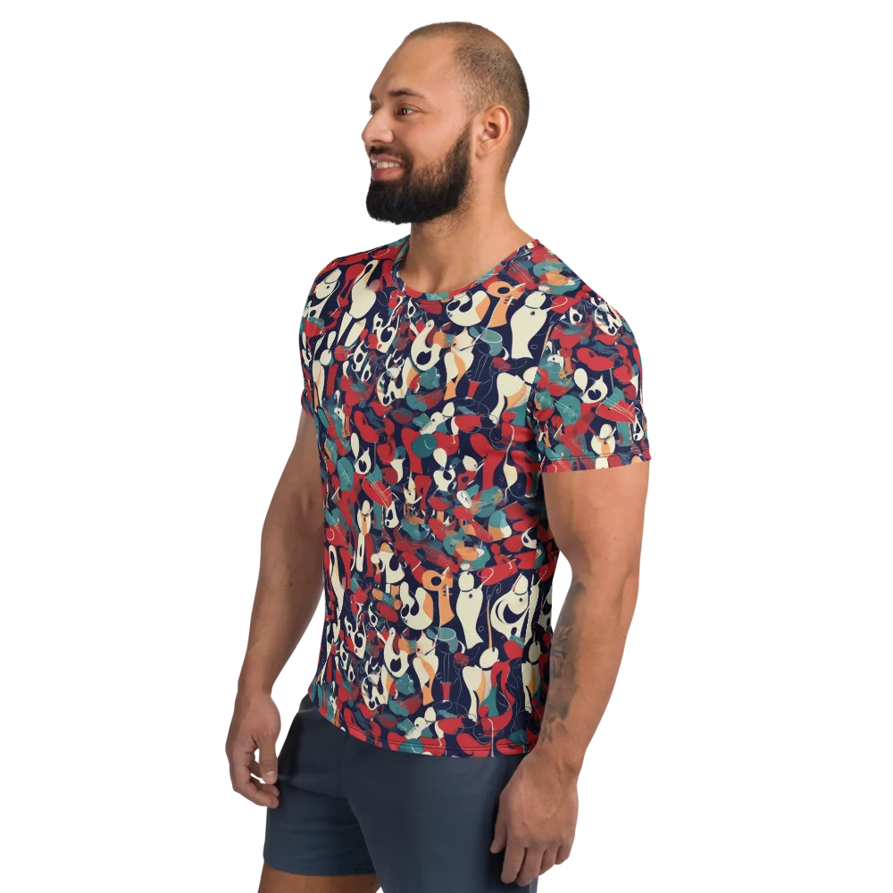 Crimson Cabaret on Men's Athletic T-Shirt — Left