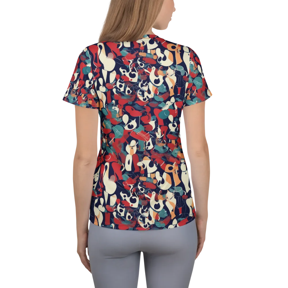 Crimson Cabaret on Women's Athletic T-Shirt — Back