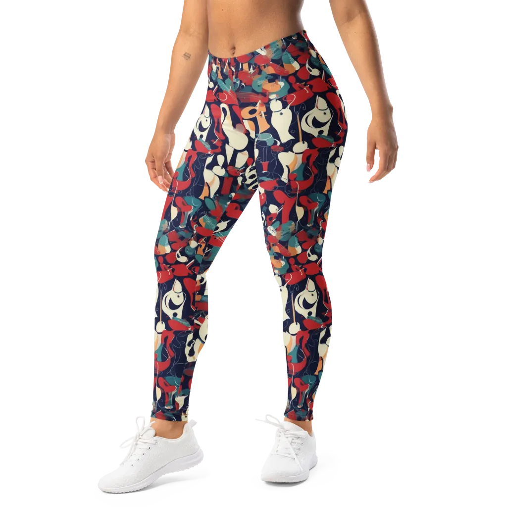 Crimson Cabaret on Leggings — Left Front