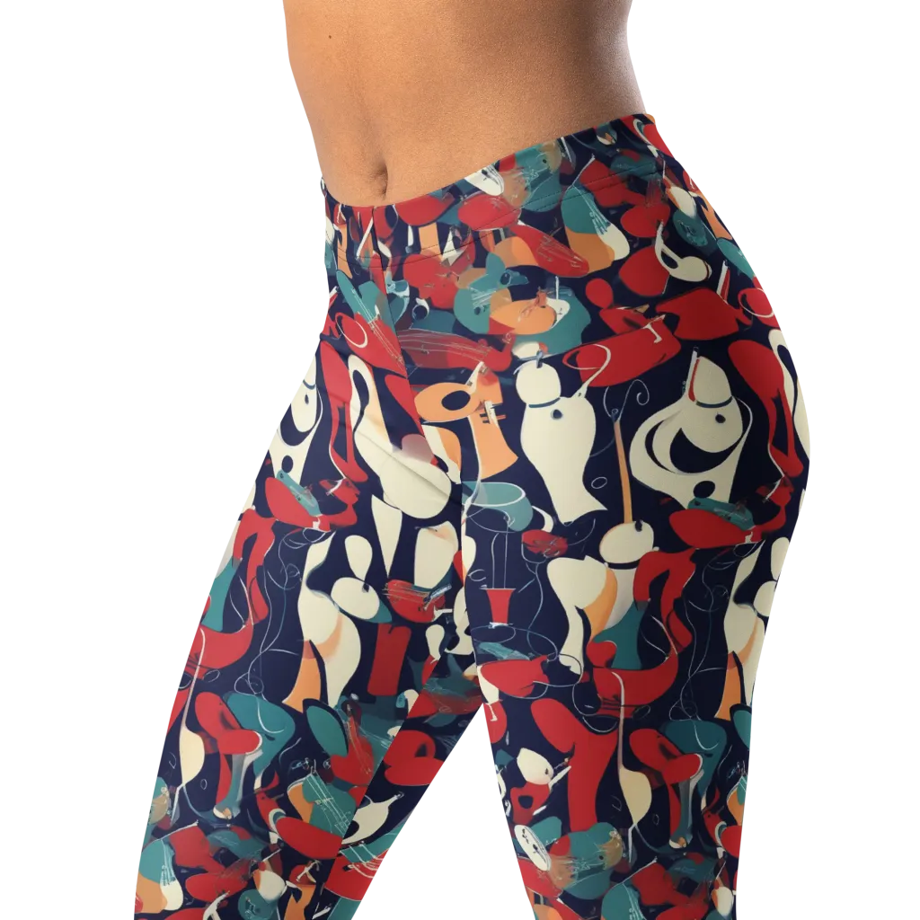 Crimson Cabaret on Leggings — Left Front