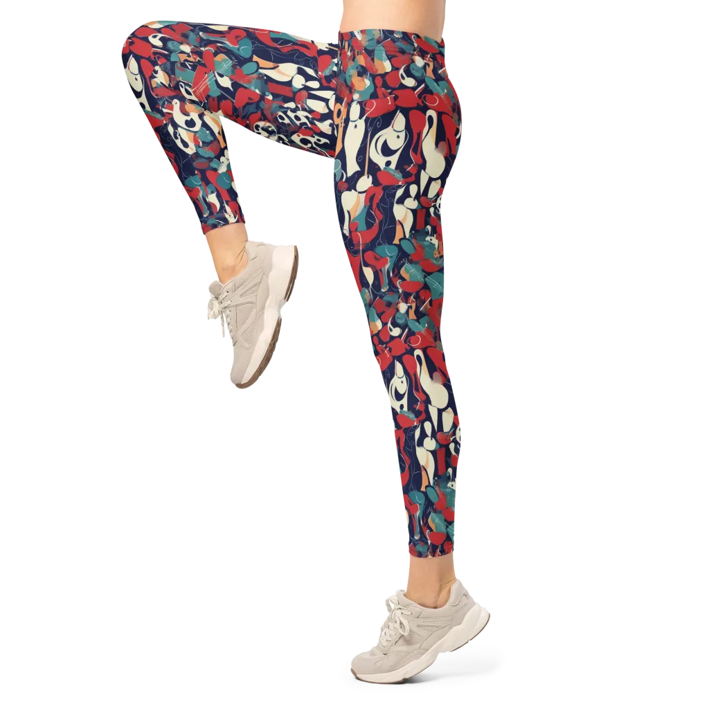 Crimson Cabaret on Leggings — Left