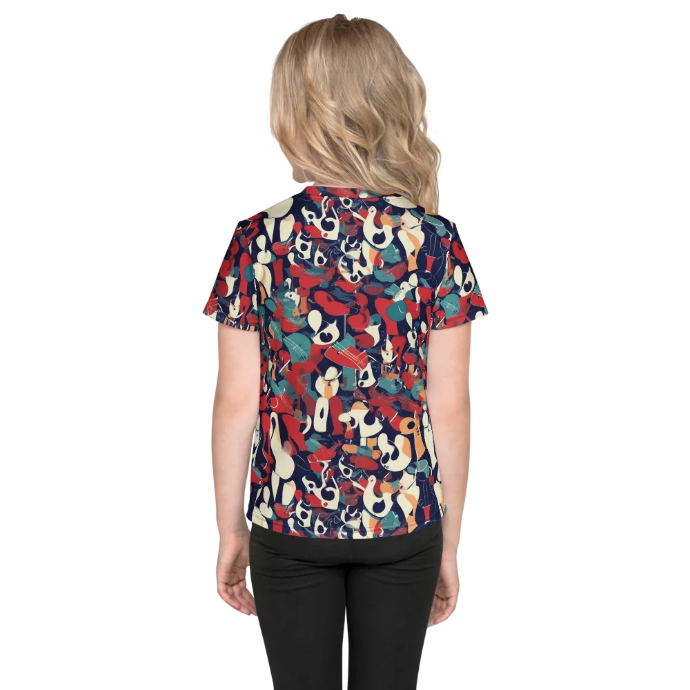 Crimson Cabaret on Kids Crew Neck T-Shirt — Back