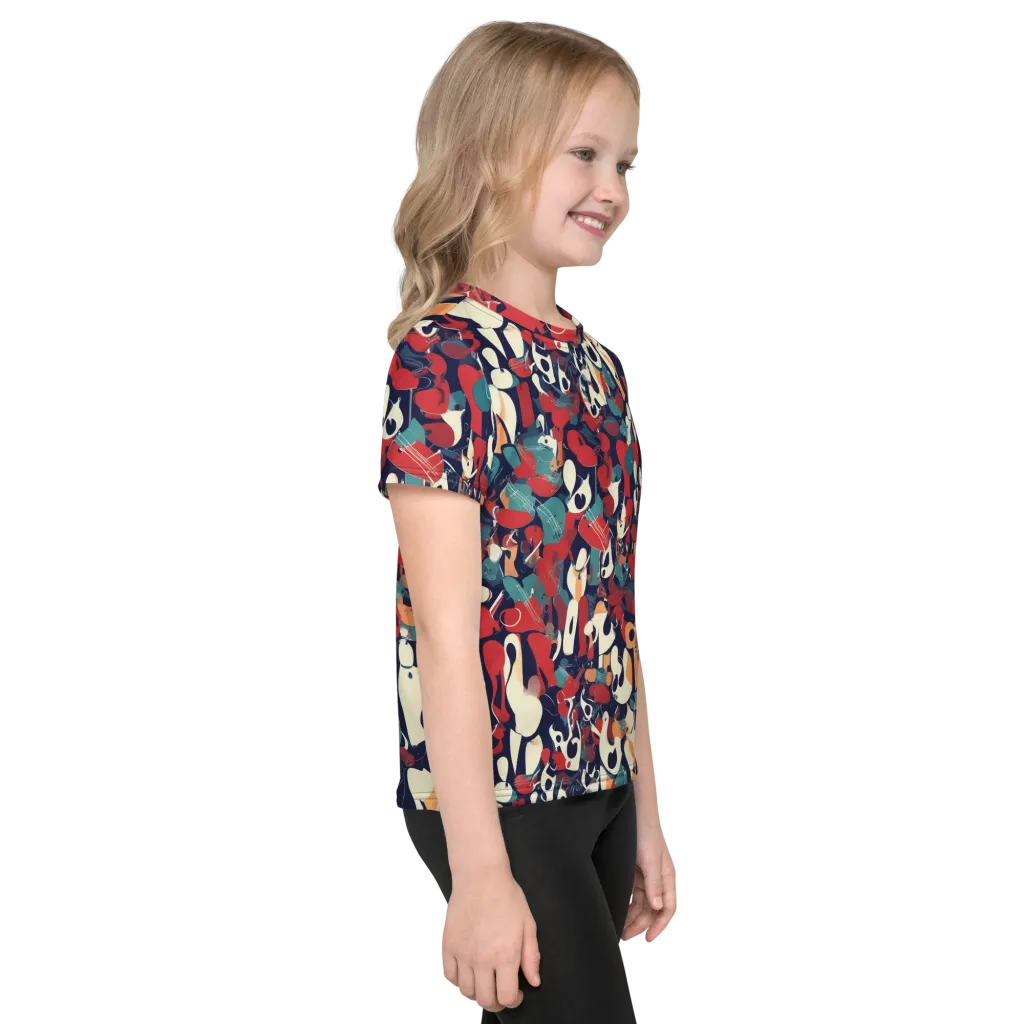 Crimson Cabaret on Kids Crew Neck T-Shirt — Right