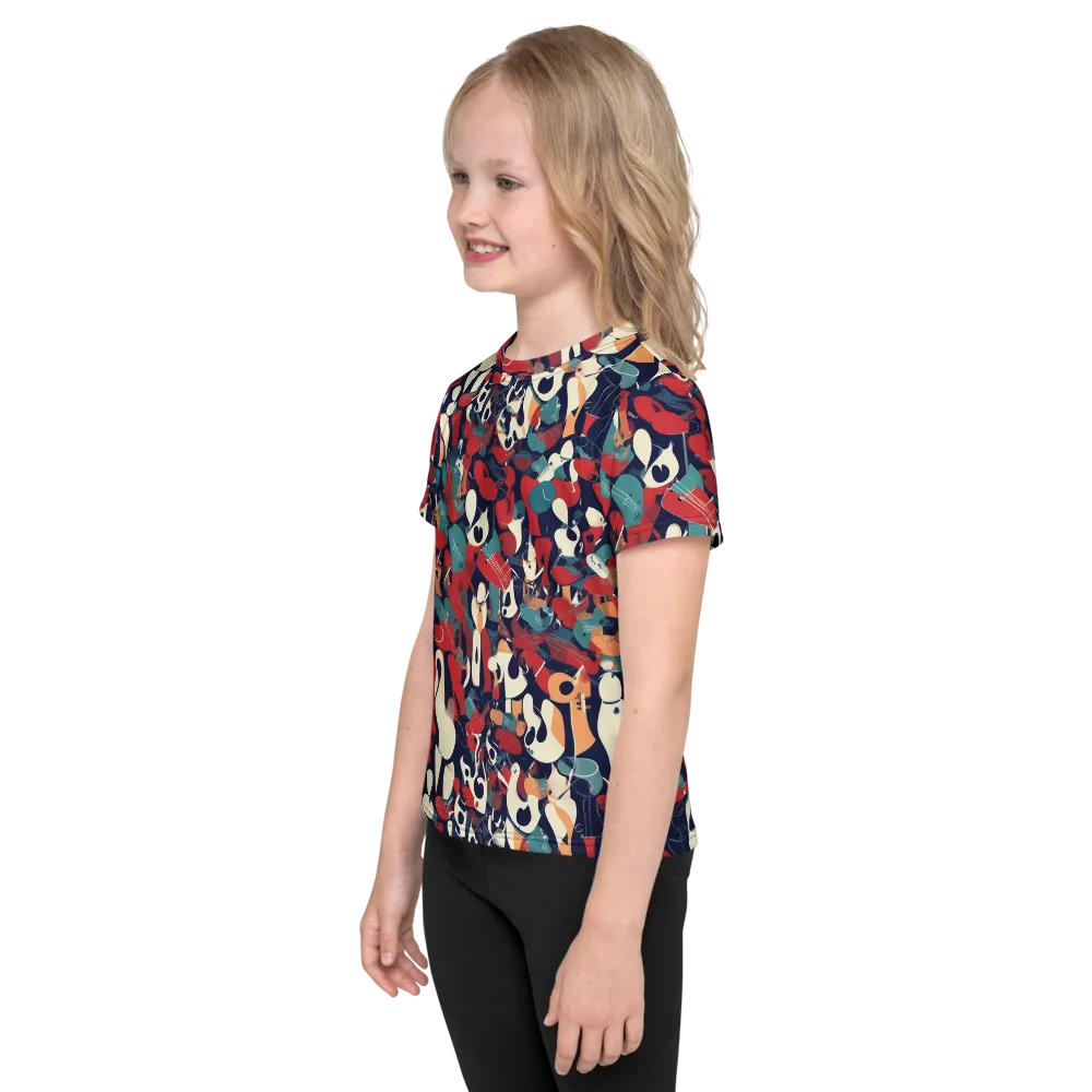 Crimson Cabaret on Kids Crew Neck T-Shirt — Left